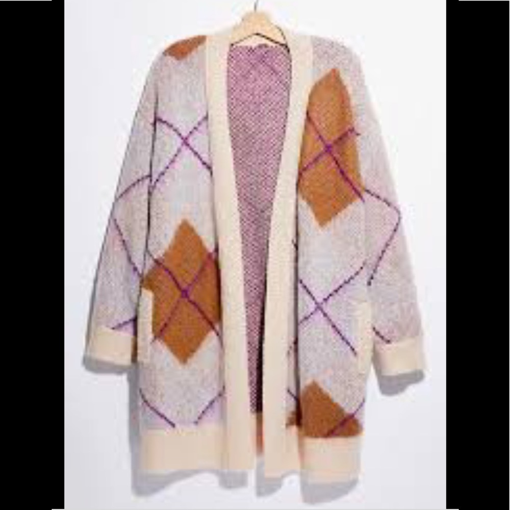 NWT Free People Argyle Avenue Cardi Sweater small